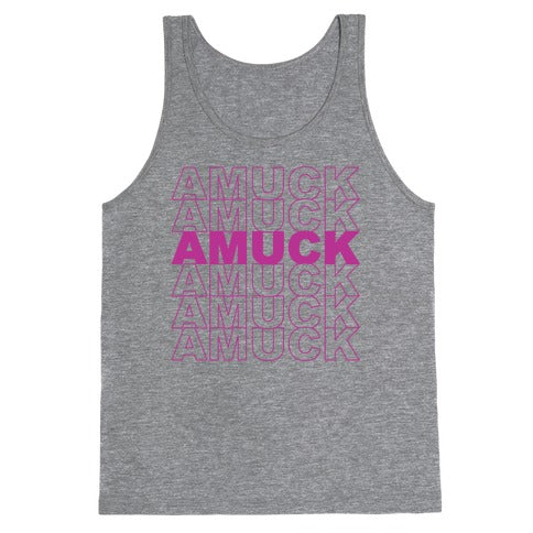 Amuck Amuck Amuck Thank You Hocus Pocus Parody White Print Tank Top